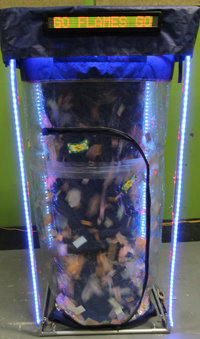 Money Tunnel Cash Tube with custom LED sign & flashing LED lights Money Tunnel Cash Tube with custom LED sign & flashing LED lights