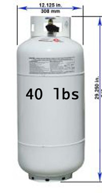 Propane Tank Require for BBQ or Griddle 40 lbs Propane Tank Require for BBQ or Griddle 40 lbs